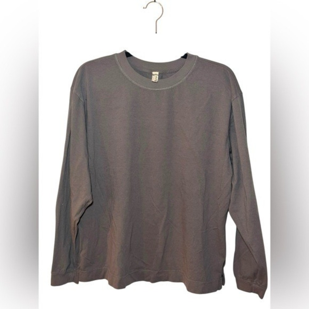 Free People Intimately Women's Oversized Charcoal Long Sleeve Tee | Sz M NWOT